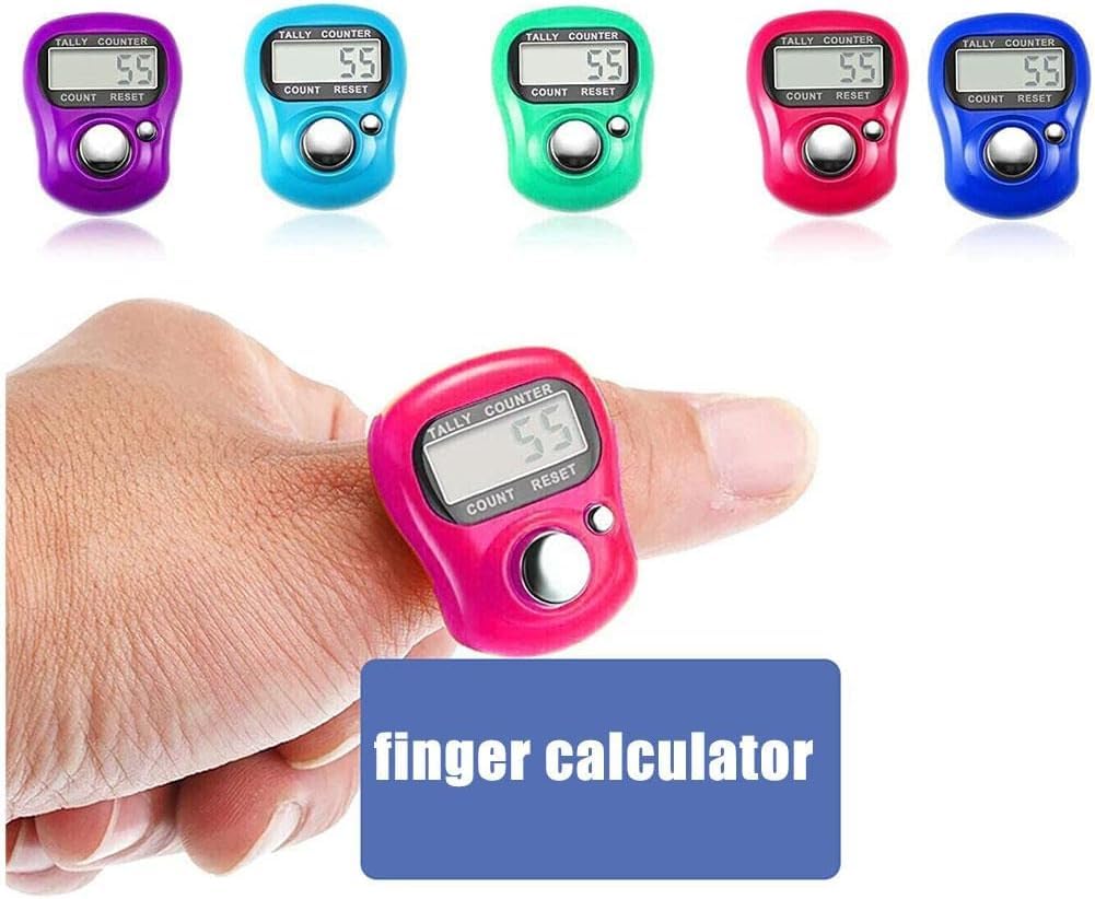 Finger Tally Counter,LED Digital,Clicker Counter,Digital Electronic Tasbeeh Counters,Handheld Number Click Counter,Electronic Counter Tally Counter,Track and Field Lap Counters (Purple)