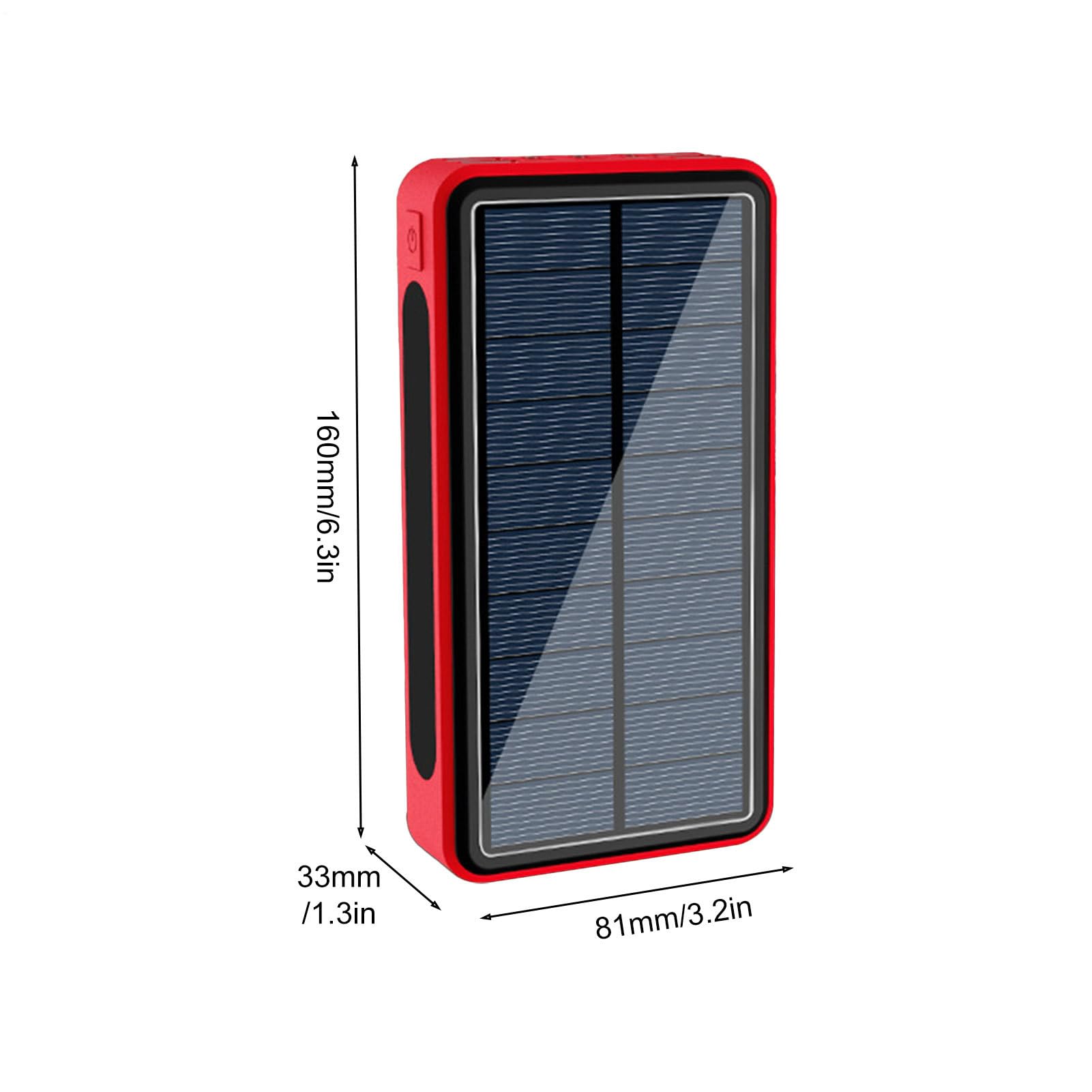 Caricabatterie Solare Cellulare Batteria Da 20000mAh Per Dispositivi | Power Bank Solare Portatile per Telefono Portatile Campeggio Escursionismo Picnic Unisex