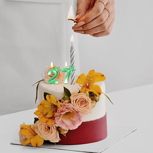 Miniatura 10 de Vela azul con el número 7 para pastel de cumpleaños, corona en forma 3D, decoración de pastel temática azul para fiesta de 7 cumpleaños (azul 7)