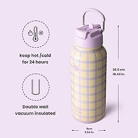 BOTTLE BOTTLE 32oz Insulated Water Bottle Stainless Steel Sport Water Bottle with Straw Dual-use Lid Design for Gym with Pill Box (VivaBands)