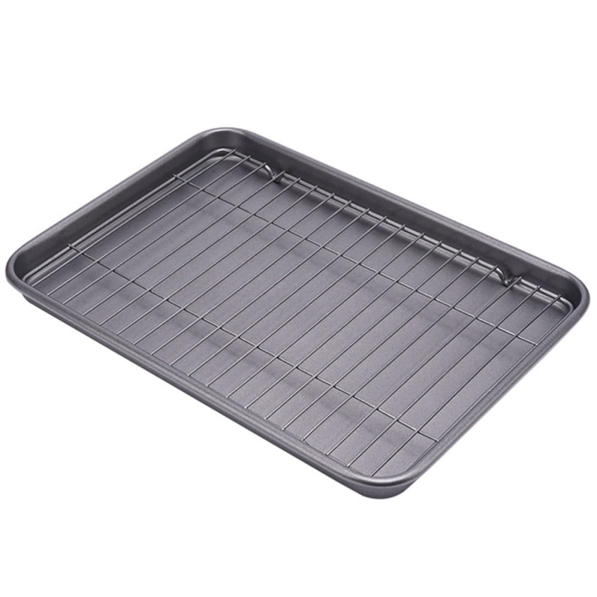 Bandeja de Horno Rectangular con Rejilla de Acero al Carbono
