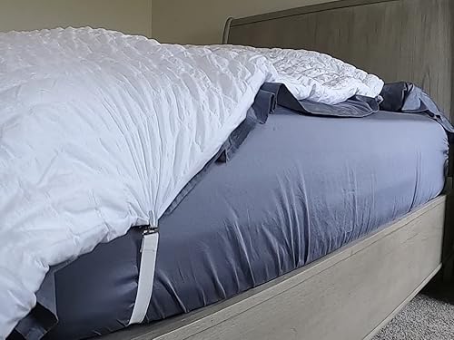 Miniatura 3 de Correas de sábanas y protectores de edredón con correas elásticas, clips seguros y soporte plano, ajustado o de edredón para personas que duermen