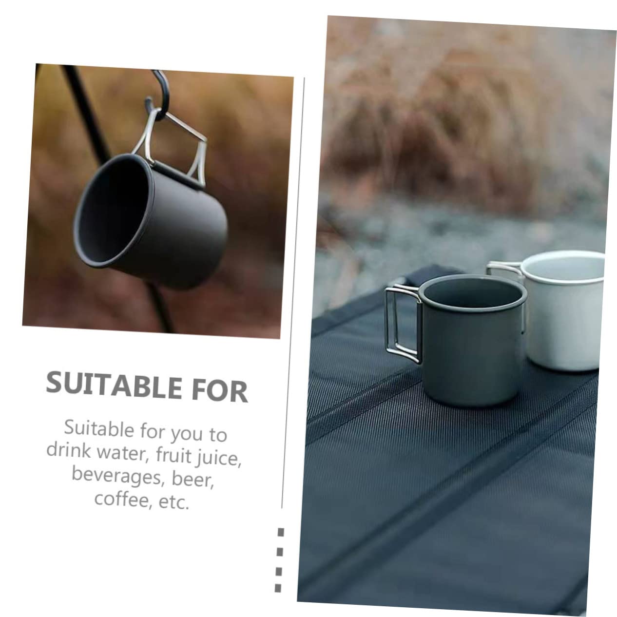 4pièces Gobelet Eau Pliable Aluminium Pour Camping Tasse Portable Avec Design Élégant Idéale Pour Boissons Chaudes Et Froides Utilisation Pratique Extérieur