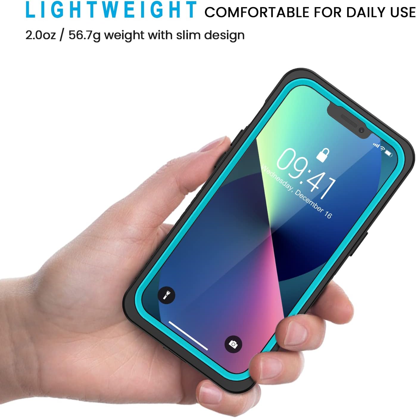Lanhiem for iPhone 13 Case, IP68 Waterproof Dustproof Shockproof Cases with Built-in Screen Protector, Full Body Sealed Protective Front and Back Cover for iPhone 13, 6.1 inch (Blue)