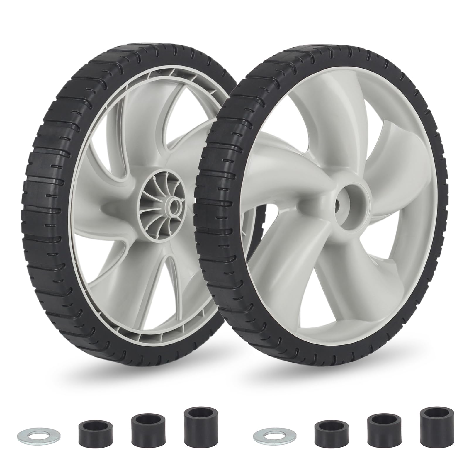 12 Inch Rear Wheels for Arnold 490-324-0002, Replacement 12x1.75" Plastic Wheels for Lawn Mowers, 1/2" Axle Bore, 2-Pack