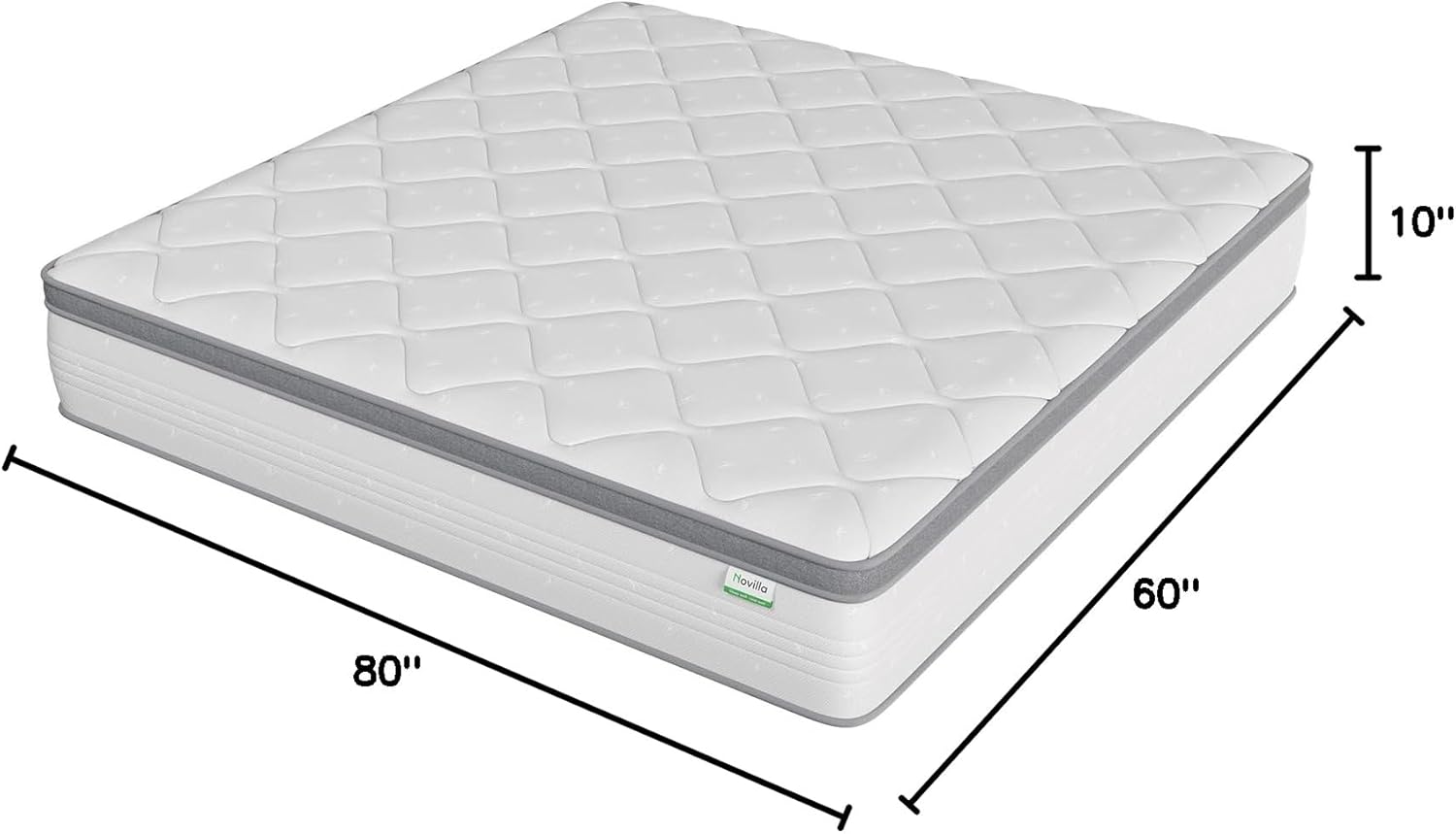 Novilla Queen Size Mattress, 10 Inch Queen Hybrid Mattress in a Box, Pocket Innerspring Mattresses for Motion Isolation, Pressure Relief & Enhanced Edge Support, Medium Firm Feel