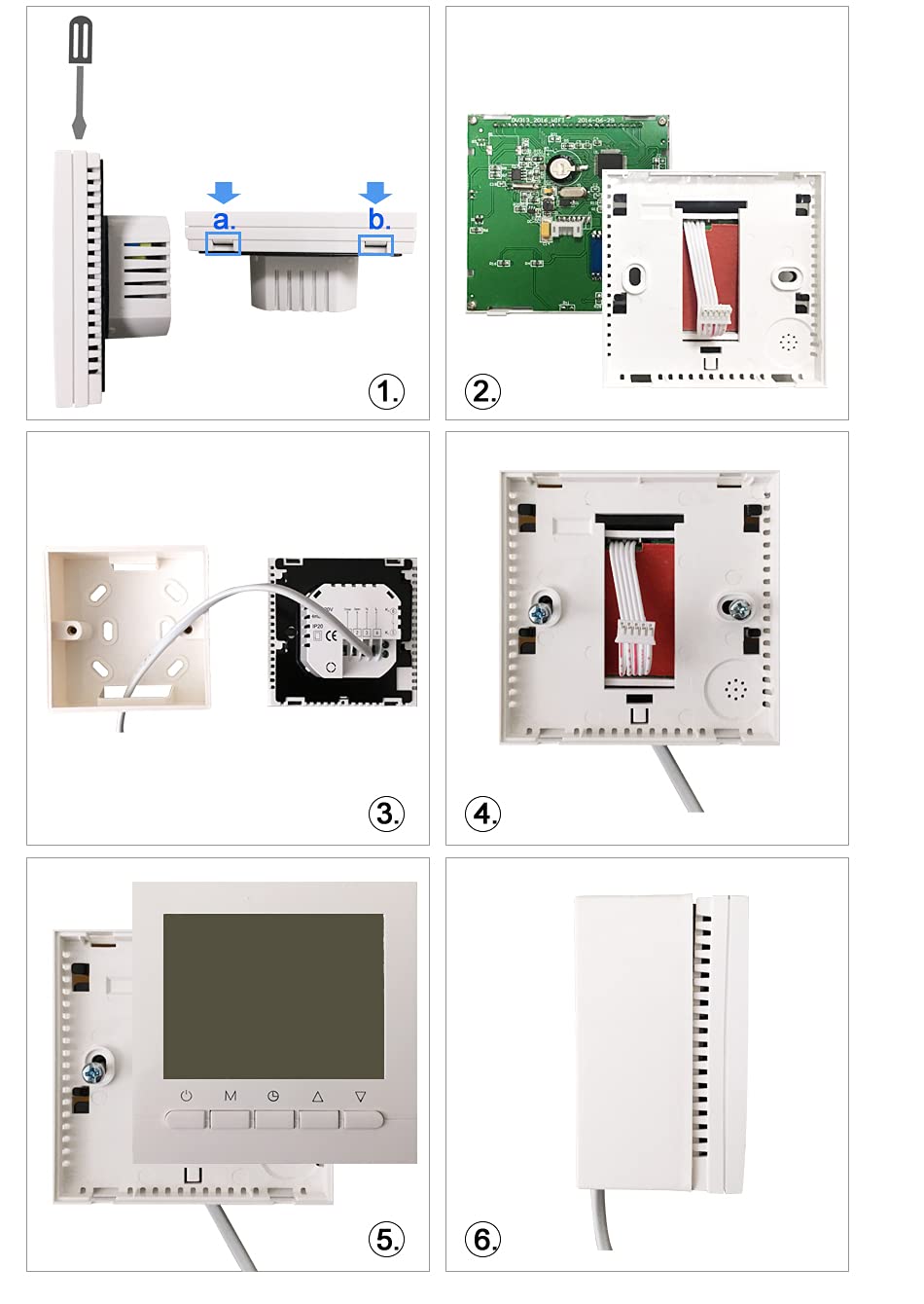 Beok Scatola montata a superficie per termostato di riscaldamento a pavimento Custodia montata a superficie per scatole da incasso, universale 86x86mm Bianco