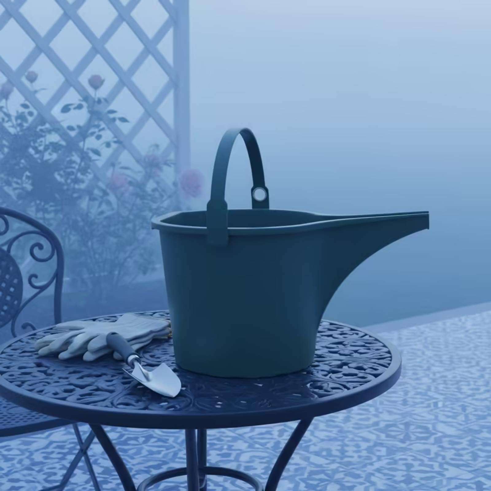 Gießkanne Garten Gießbehälter Bewässerungskanne Wasserkanne mit Langem Auslauf aus PP für Kontrolliertes Gießen Ohne Spritzen Ergonomisch Geformter, Dunkelblau | Groß, präzise, Kunststoffgießkanne, für Garten, Terrasse, Pflanzenliebhaber