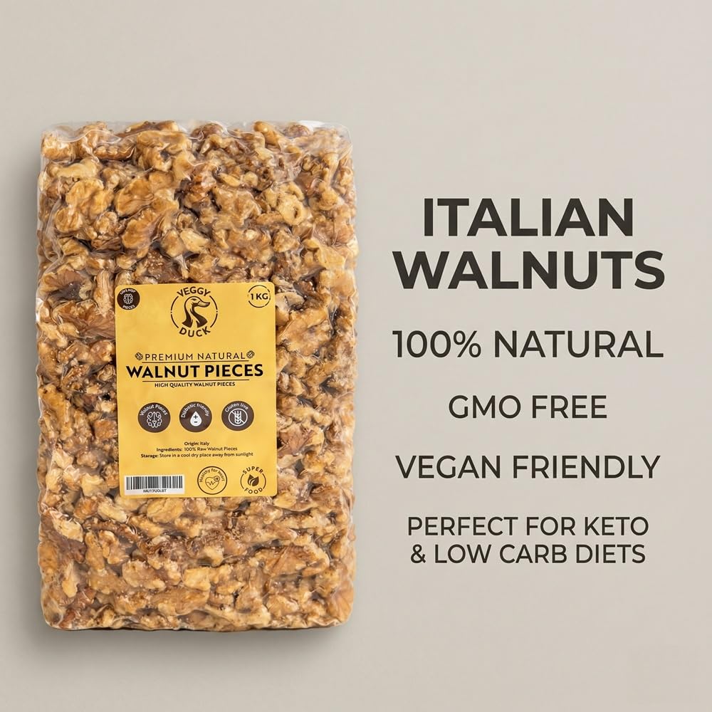 Veggy Duck - Nueces Naturales Sin Cascara (1Kg) - Origen Italia | Sin Sal