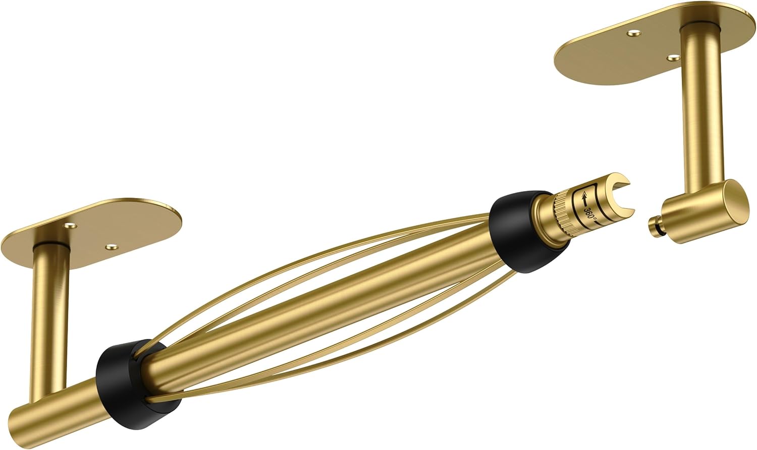 FORIOUS Paper Towel Holder Under Cabinet, One Hand Operable with Adjustable Damping for Easy Tear, Adhesive or Drill Wall Mount, Stainless Steel for Kitchen Commercial Paper Hand Towel Holders, Gold