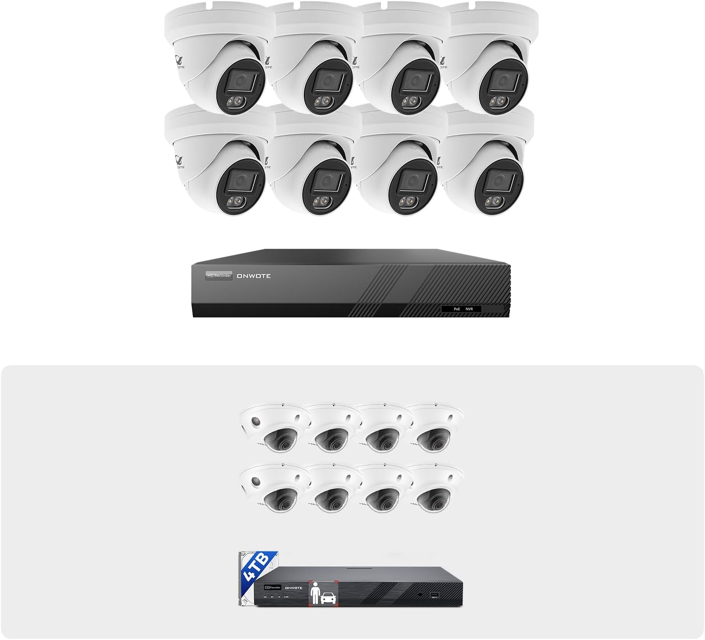 ONWOTE 24 Channel NVR Security Camera System (16) Wired PoE IP Cameras