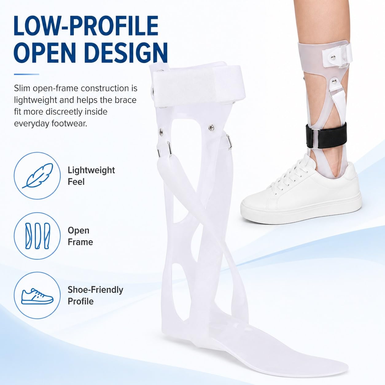Genérico Férula AFO para pie caído con Correas Ajustables, para Deporte y Caminar a Diario, Modelo CJDW1054 (Left S)