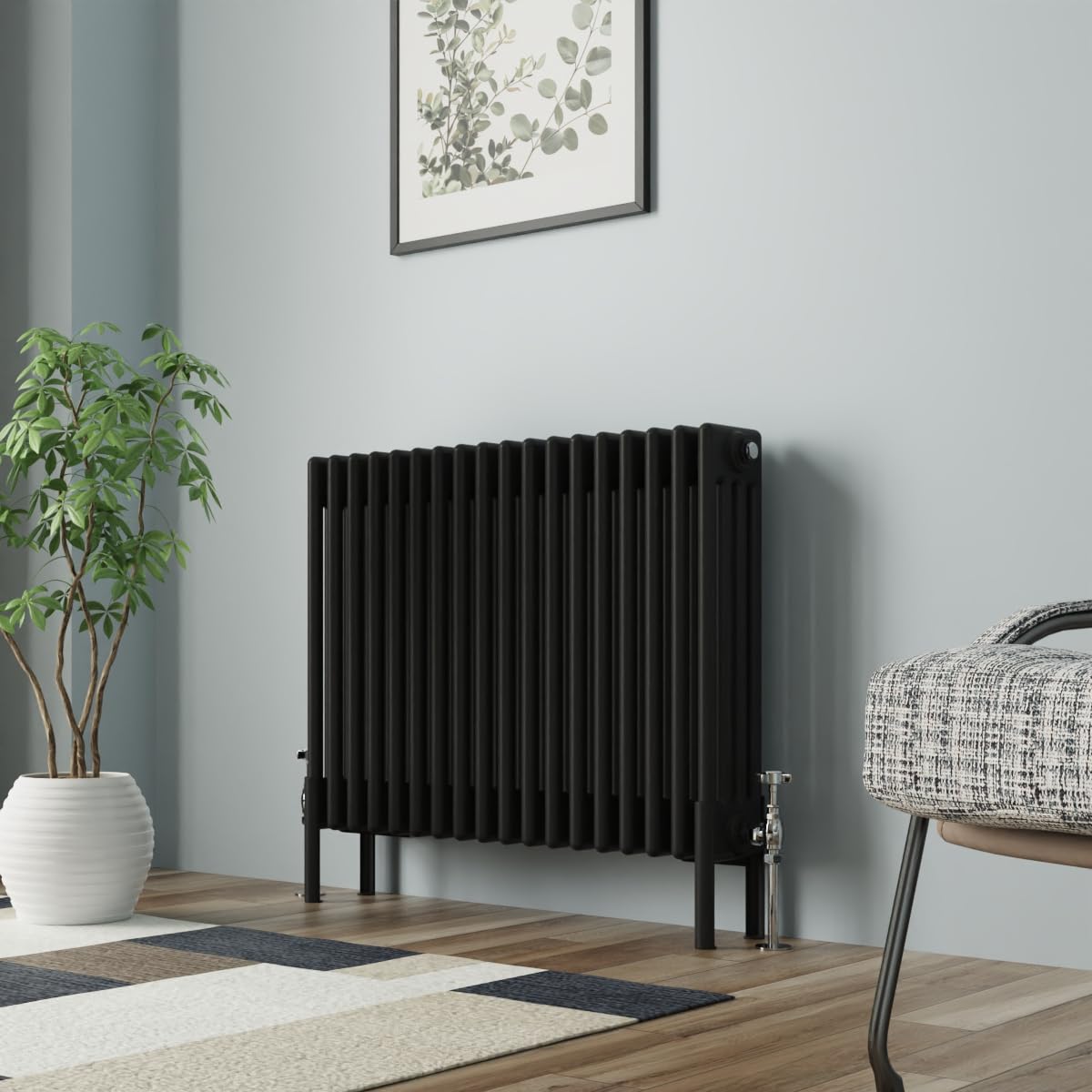 Nrg Black Traditional Cast Iron Radiator Four Column 600X830mm Interior Designer Bathroom Radiators