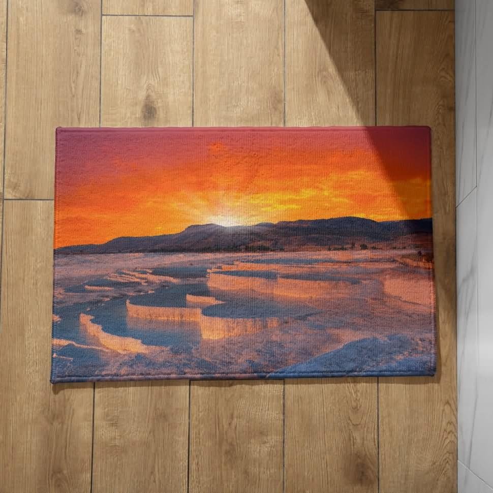 Alfombra antideslizante de baño con tacto suave y diseño de paisaje natural de 50x80cm