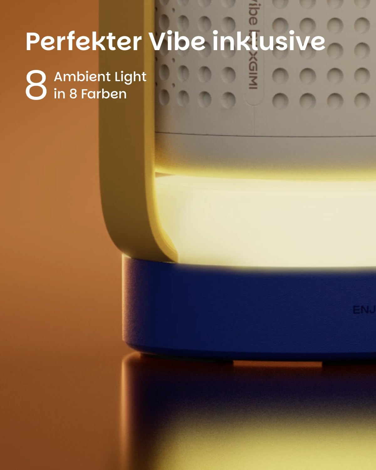 XGIMI Vibe One mit Akku 1080p Tragbarer Beamer Outdoor mit Google TV(Blau) | Sound by JBL, 160° integrierter Ständer, bis zu 1,2 Std. Videowiedergabe, Ambient-Licht, 4K Unterstützt, Handy & Mini