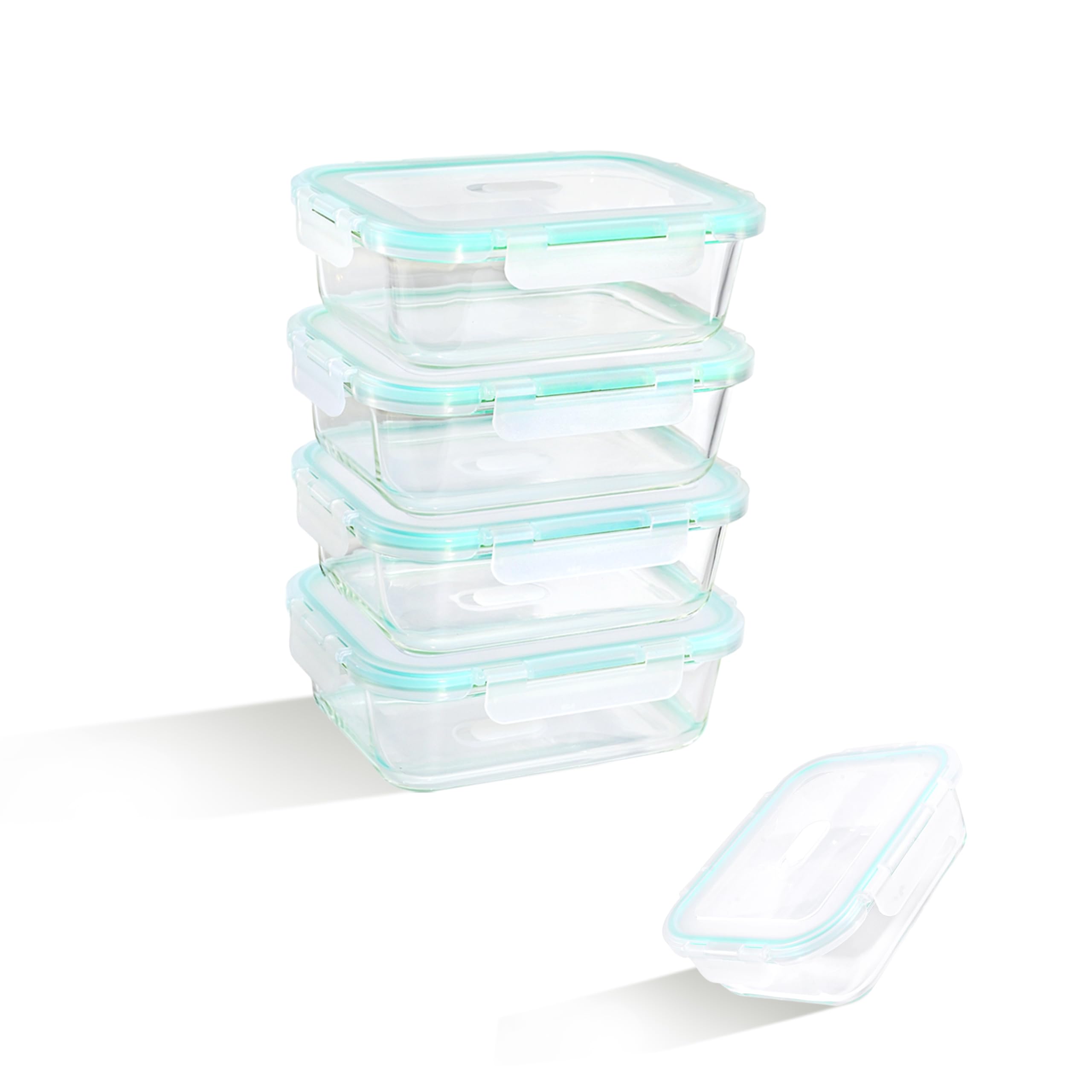 LNWSN Récipient en Verre avec Couvercle 4x1040ML, Verre avec Couvercle Récipient de Stockage des Aliments hermétique Extrêmement Solide pour éviter Le Transfert de Saveur, adapté aux gourmets