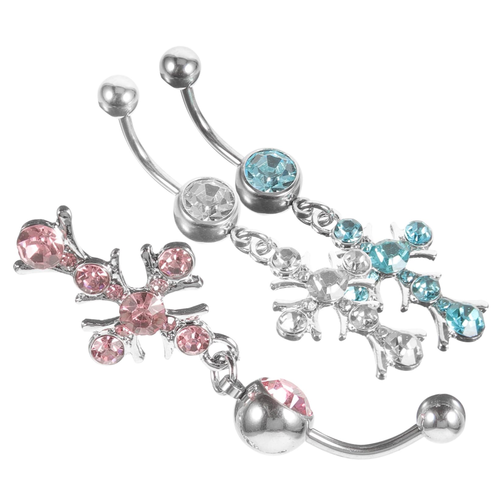 BESTYASH Anello Ombelico con Diamante A Croce Gioielli da Donna Borchie Anello Ombelico con Croce Anelli Ombelico in Metallo Anello Ombelico con Strass Anelli Ombelico Lucidi Anelli