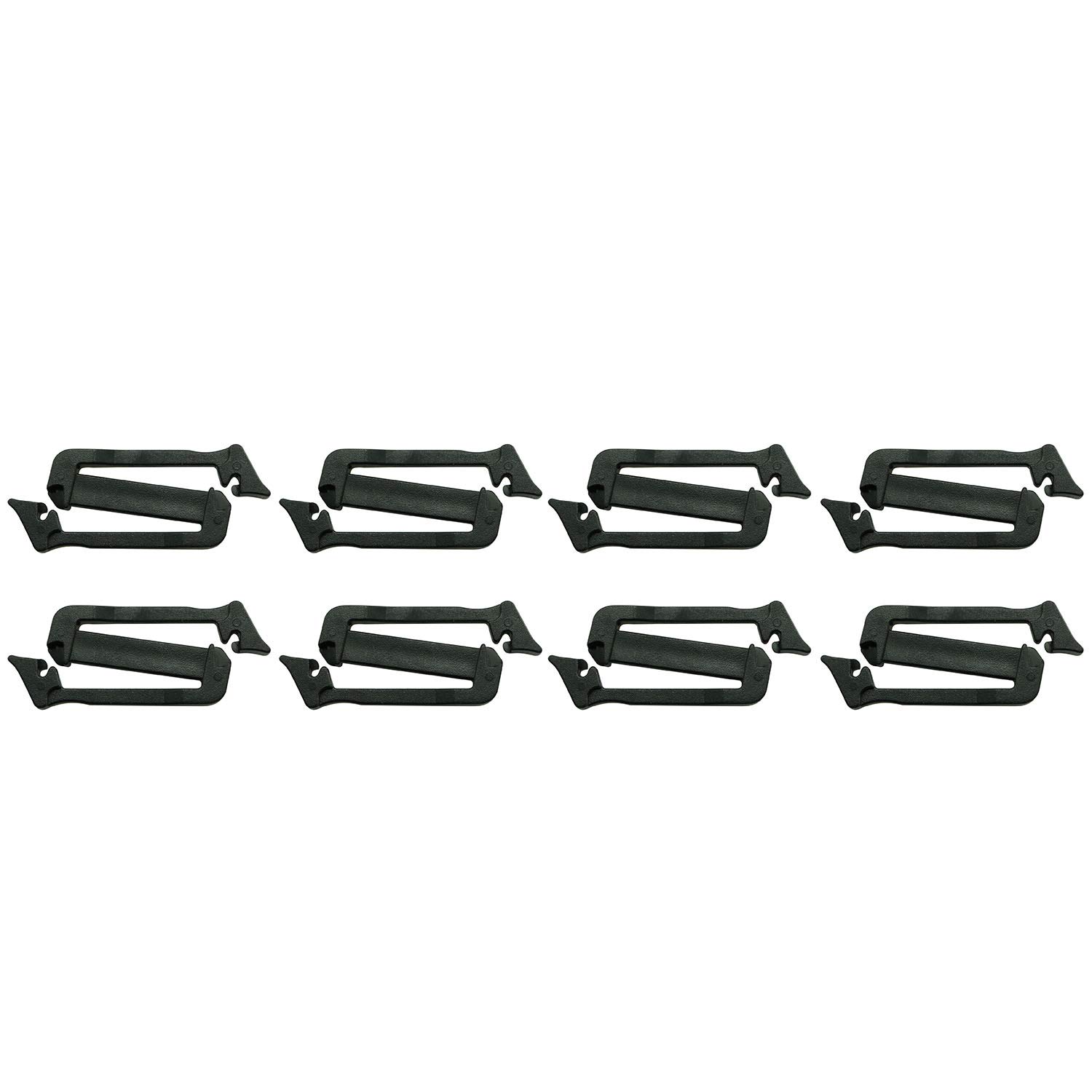 JCBIZ 8pcs Webbing Connecting Clip Black 25mm/ 1 Inch Webbing Connecting Clips Strap Buckle Tri Glides Slides Backpack Bag Clip