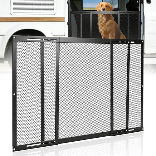 LCGAOYA RV Entry Screen Door Protector Grille for Dogs, Adjustable RV Screen Door Guard 20Inch High - Fits Door Widths 22" - 31.5", RV Door Camper Screen Door Grill, Black-20Inch High