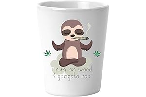 I Run On Weed And Gangsta Rap Stoner Sloth Funny 1.5 oz...