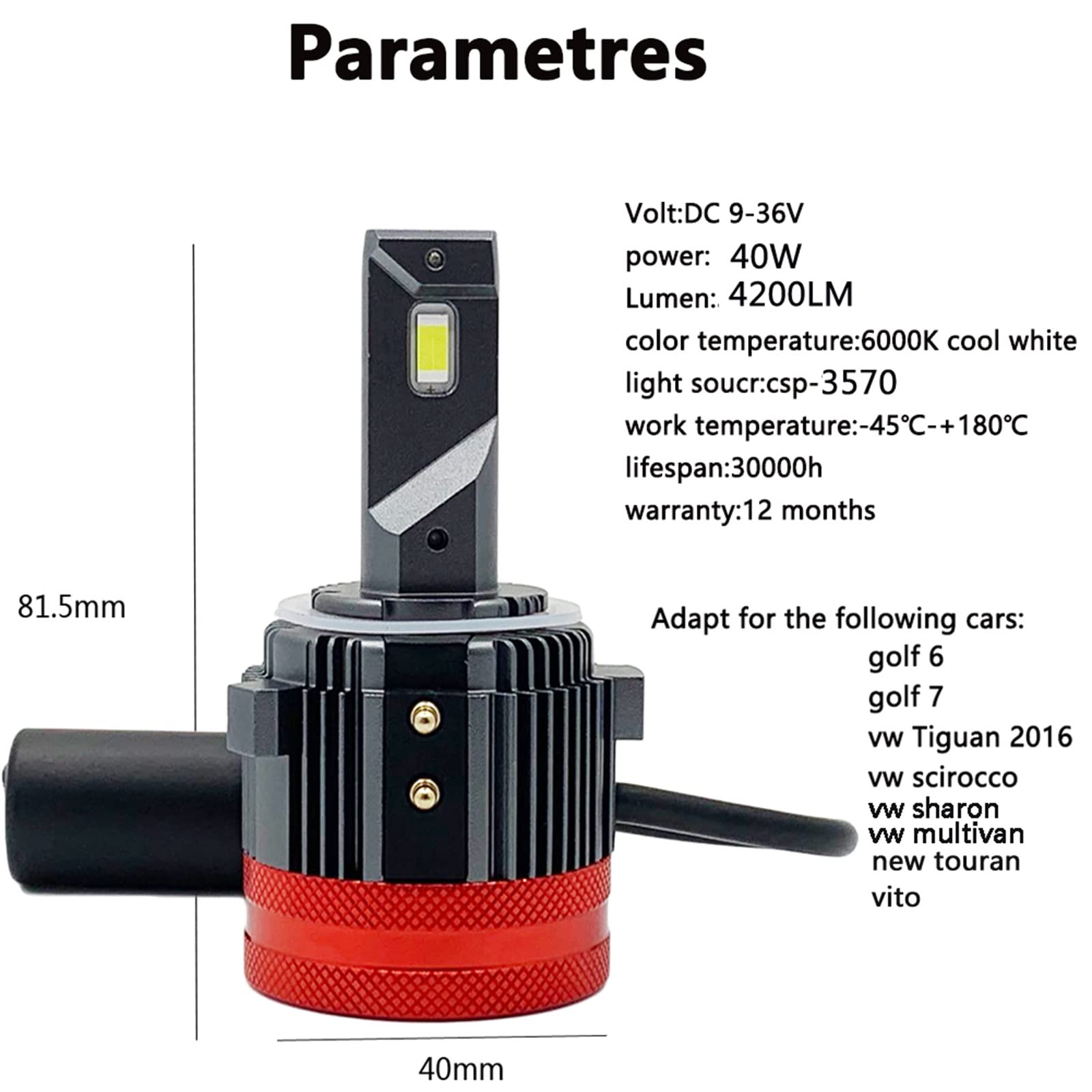 Bombillas LED H7 Para Faros Delanteros, 4500 Lúmenes, Kit De Conversión De Faros LED 400% Más Brillantes, 6000 K, Instalación De 10 Minutos, Reemplazo De Halógeno, Paquete De 2
