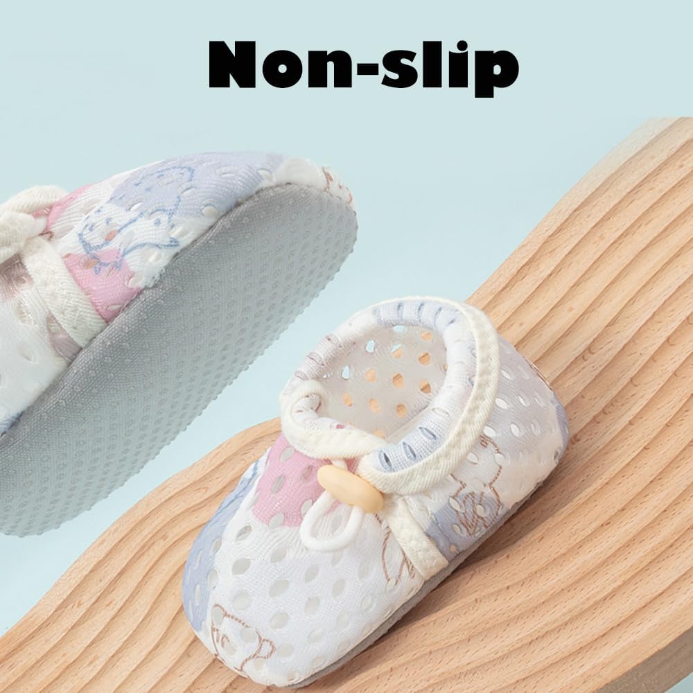 Baby Booties Toddler Cozy First Walking Boots Stay-on Soft Cozy Cotton Non-Slip Gripper Crib Shoes for Infants Boys Girls