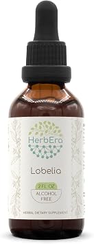 Lobelia B60 Alcohol-Free Herbal Extract Tincture, Concentrated Liquid Drops Natural Ban Bian Lian, Lobelia spp. 2 fl oz