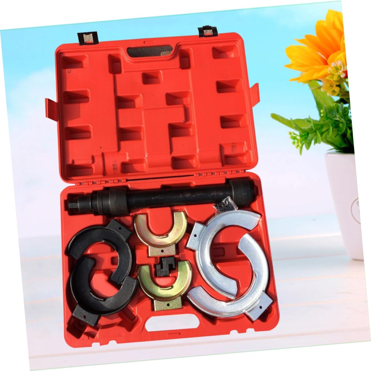 STOBAZA Car Truck Spring Absorber Compressor Tool Set Load Fit for Ford Coil Spring Compressor for Automotive Suspension