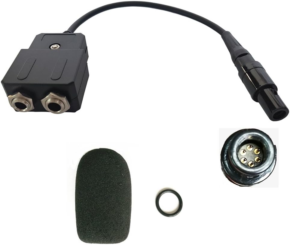 UFQ GA-L General Aviation GA Twin Plugs to Bose A20 Lemo 6 pin Connector Aviation Headset Adapter Free with Super high Density Sponge with O Ring which Suit for David Clark, Avcomm,ASA and ect on