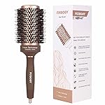 FIXBODY Hair Brush, Round Brush for Blow Drying, Curling, Styling, Nano Thermal Ceramic & Ionic Tech, Boar Bristle, 3.3 inch, 2 inch Barrel, for Women, Volume & Shine, Brown, Hair Brush for Thick Hair