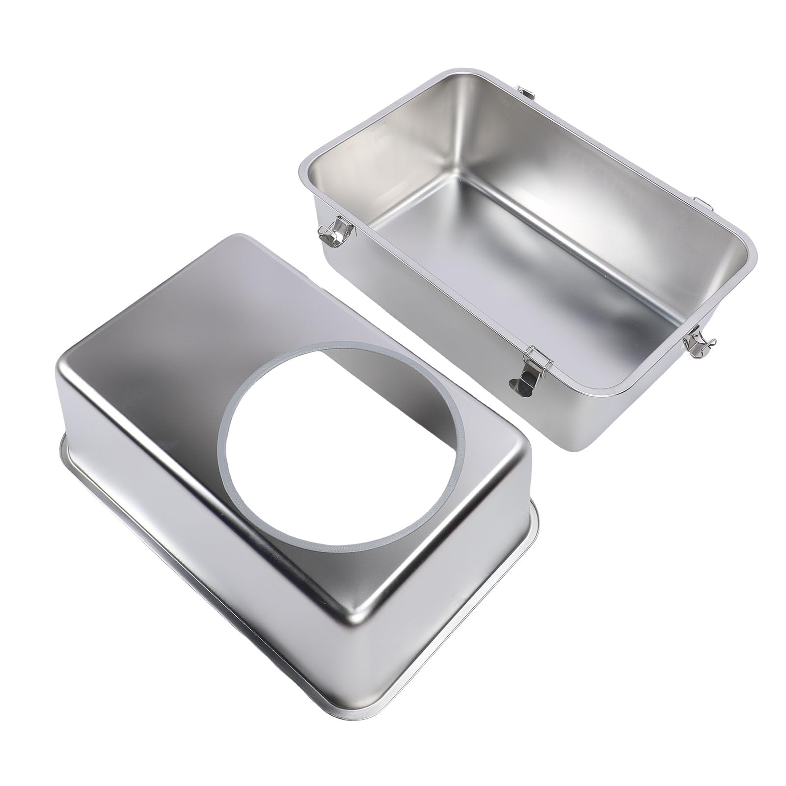 Generic Cassetta Igienica in Acciaio Inox con Ingresso Laterale Alto, Adatta per Gatti di Grandi Dimensioni per la Gestione degli Odori