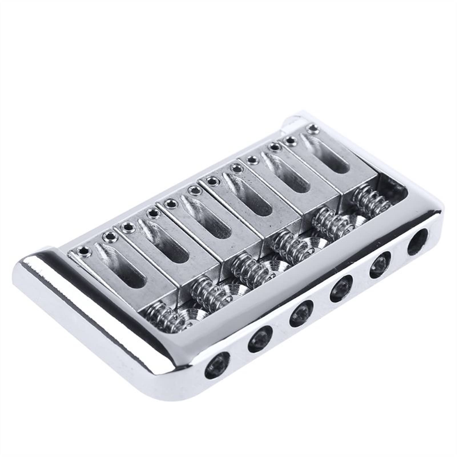 Accesorio repuesto puente Cromo Fijo Hardtail 6 Cuerdas Eléctrico Guitarra Puente Trasera Y Llave Metal