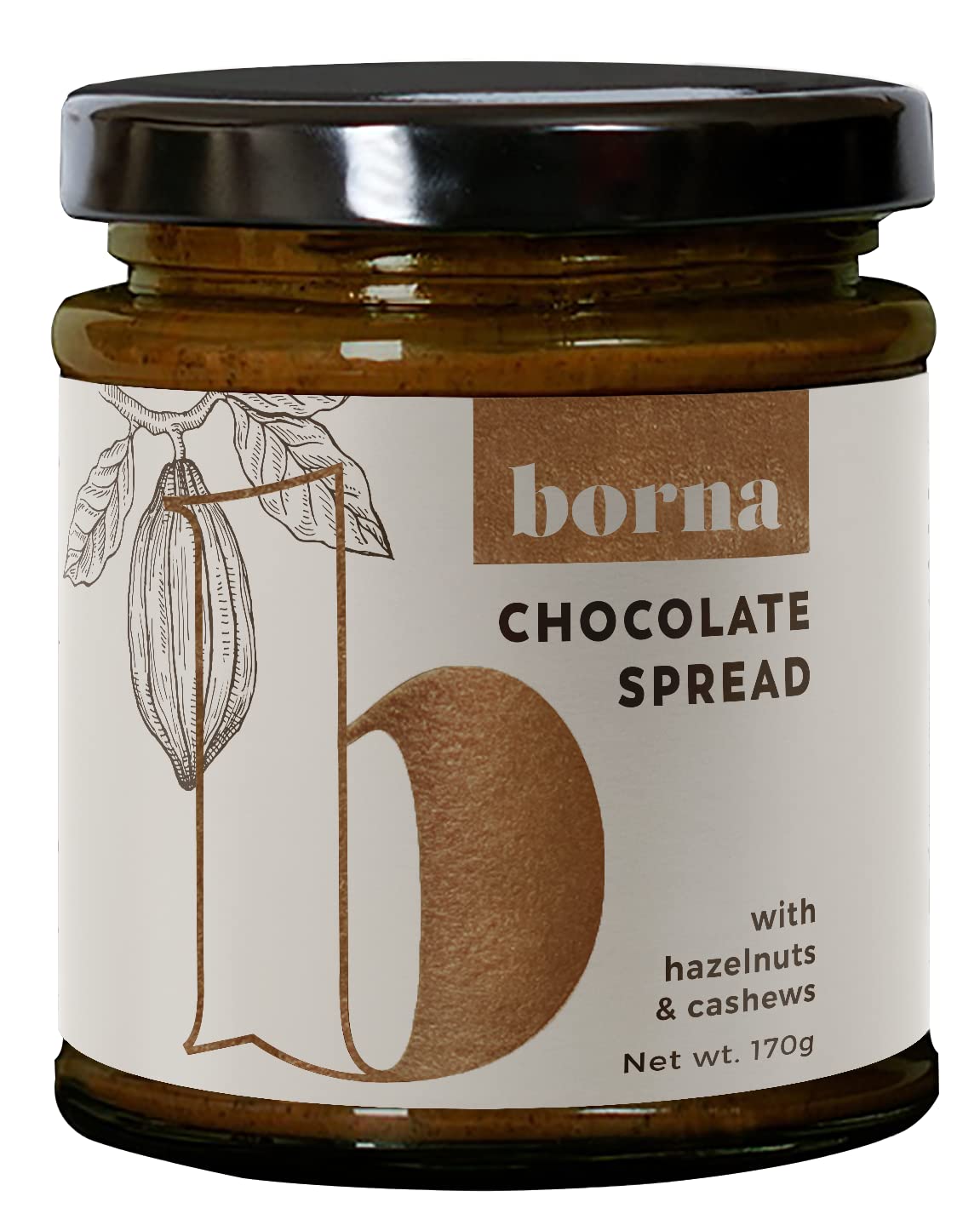 Borna Foods Vegan Chocolate Spread, 170 gram
