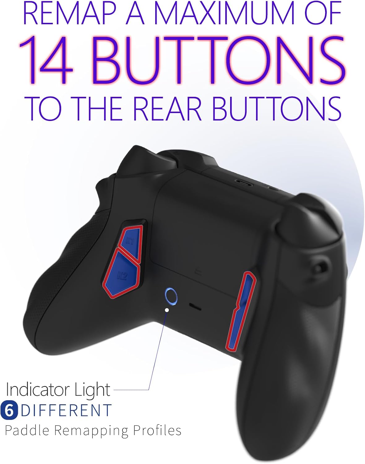 HEXGAMING Ultra X Wireless Controller for Xbox Series X & S, for Xbox One, and for Windows 7/8/10-4 Back Buttons - Adjustable Triggers - Interchangeable Thumbsticks - 6 Profiles - Wood Pattern