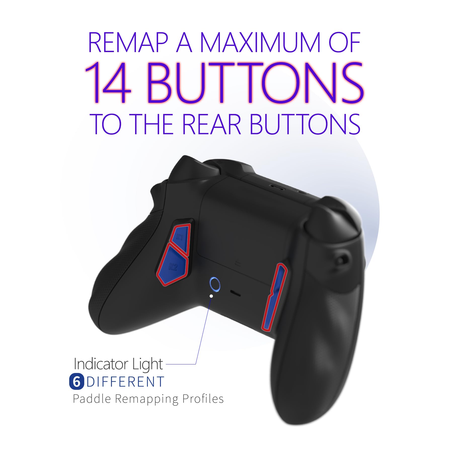 HEXGAMING Controller wireless Ultra X per Xbox Series X & S, per Xbox One e per Windows 7/8/10-4 pulsanti posteriori, grilletti regolabili, levette intercambiabili, 6 profili, motivo legno