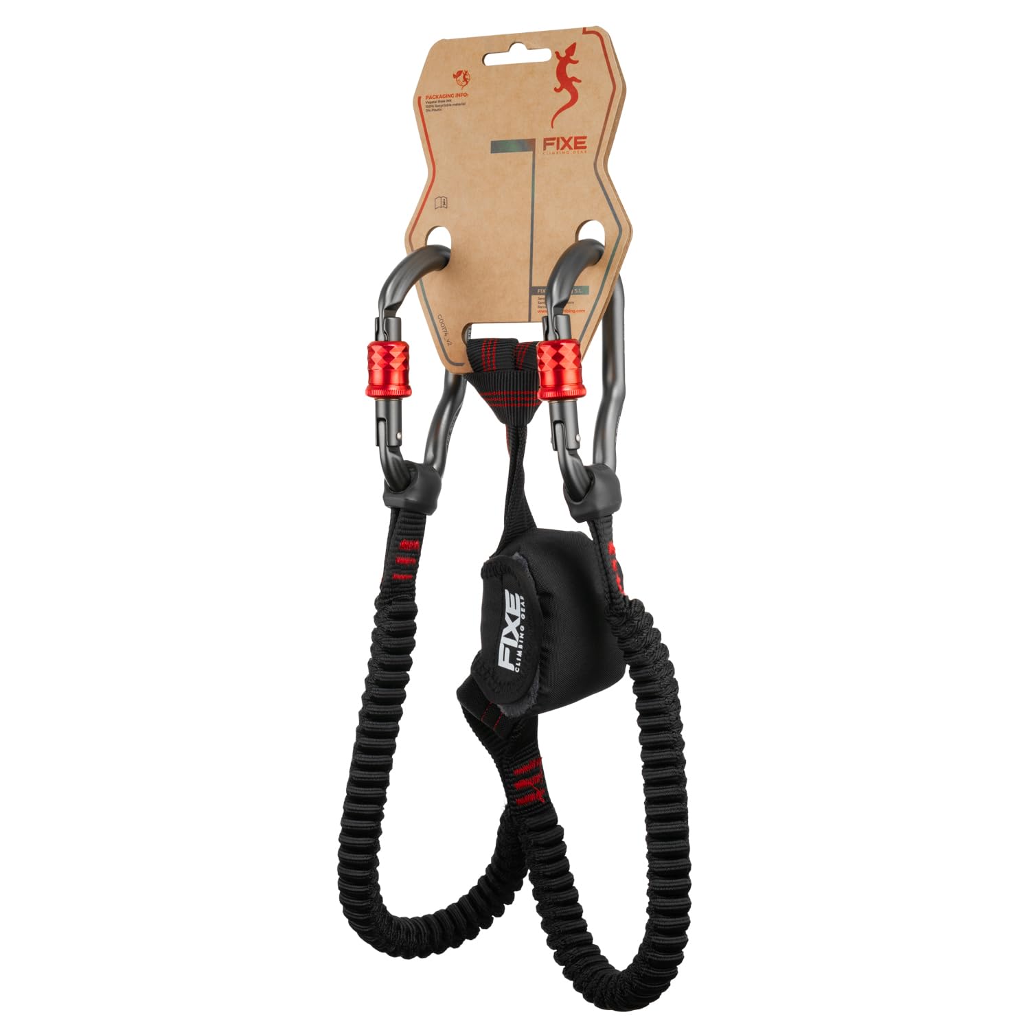 FIXE - Disipador de Vía Ferrata FLAMENC – Anclaje Clásico, Brazos Elásticos con Doble Desbloqueo, HMPE/Poliéster/Aluminio 7075, EN 958:2024 – 500 g