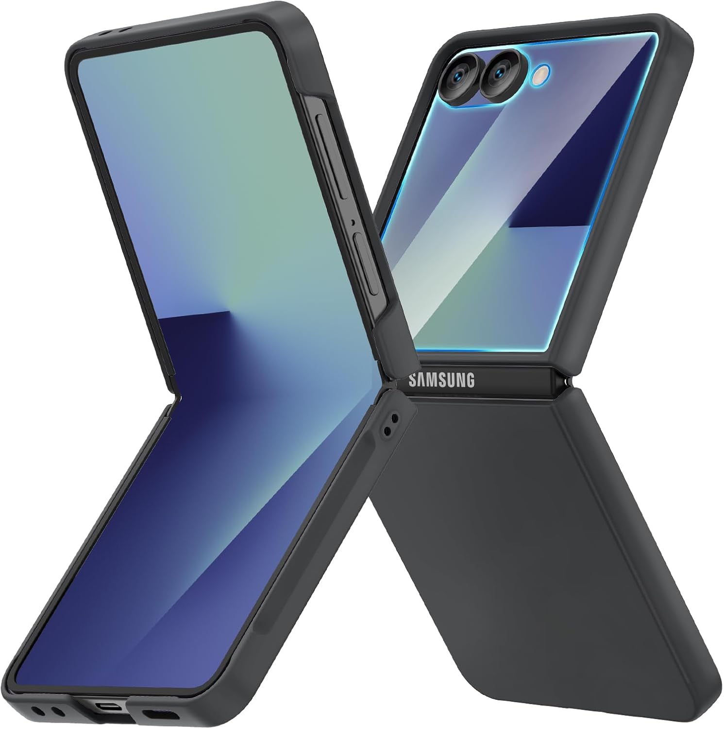 Ruky for Z Flip 7 Case, Full Body Cover Anti-Scratches Shockproof Hard PC Ultra-Thin, Support Wireless Charging Protective Phone Cover for Samsung Galaxy Z Flip 7, Black Galaxy Z Flip 7 Case Black