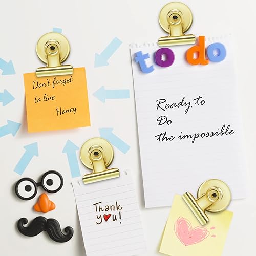 Miniatura 2 de Paquete de 8 imanes para refrigerador, clips magnéticos para refrigerador, clips magnéticos resistentes, perfectos para refrigerador, pizarra,