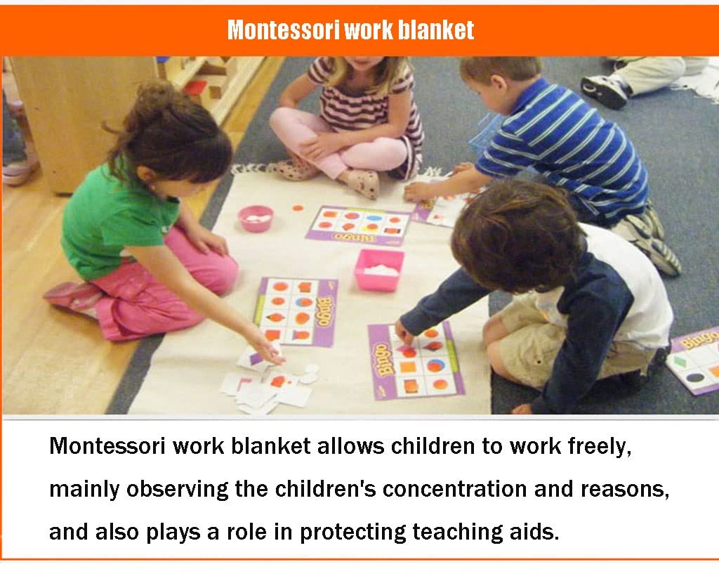 Tapis De Travail Montessori En Coton Doux | Tapis De Jeu Enfant Roulable Pour Crèche, école Maternelle - 11