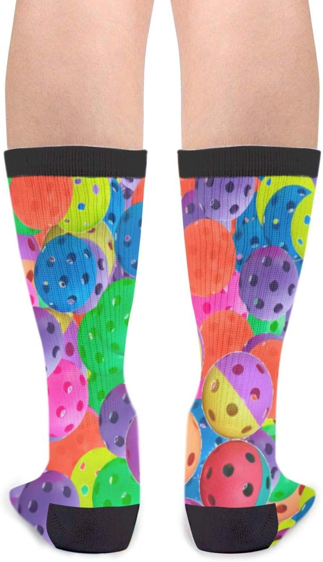 Pickleball Men Women Casual Crazy Funny Athletic Fancy Novelty Graphic Crew Tube Socks Moisture Wicking Gift