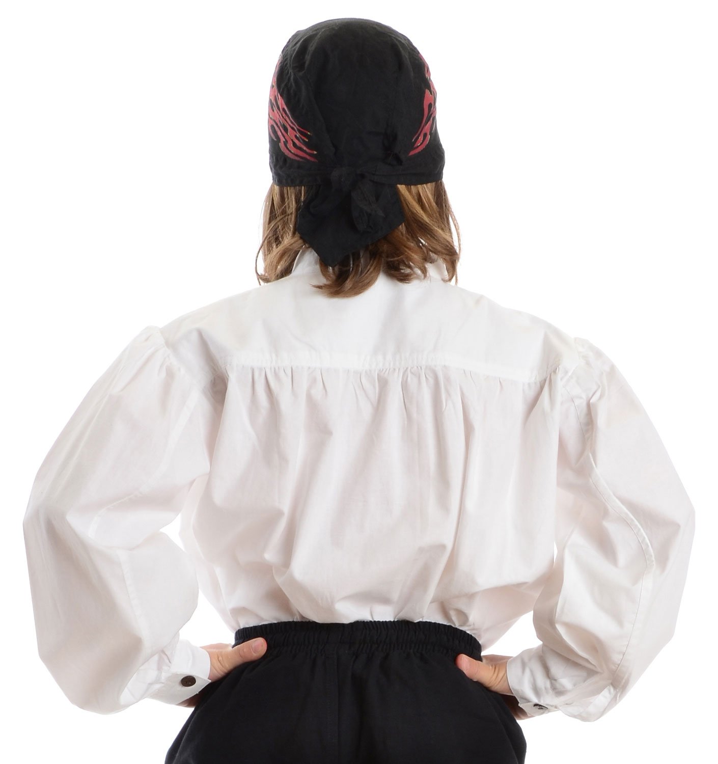 HEMAD Chemise de Lacet de Pirate pour Enfants - Coton léger – S-XXXL Blanc
