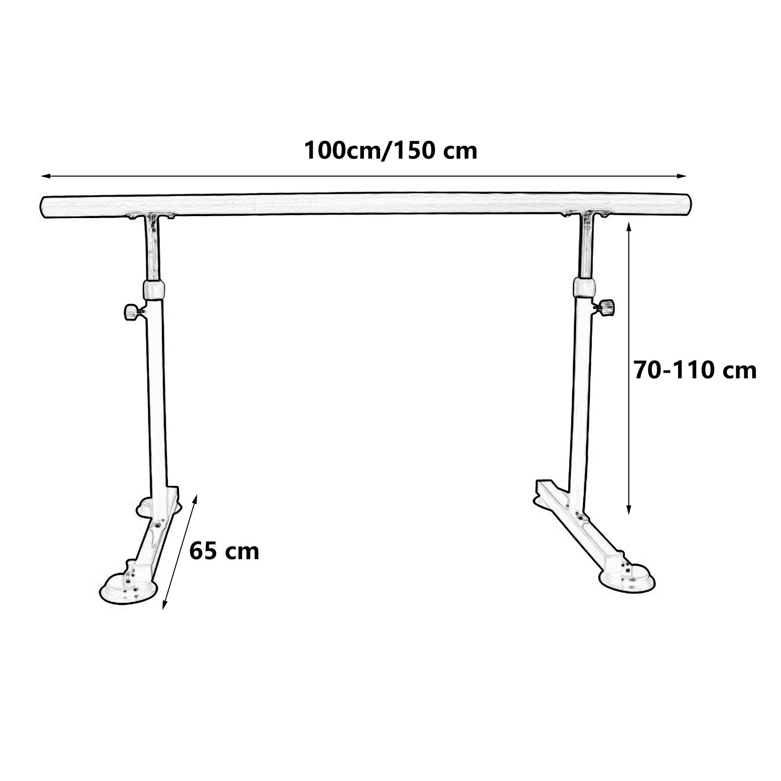 Sbarra da Balletto Portatile Regolabile in Altezza Antiscivolo Sbarra da Balletto autoportante in Legno Danza Stretching Balletto per Uso Domestico ()