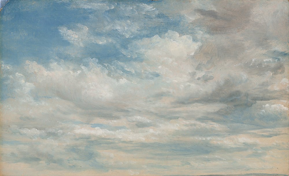 John Constable Clouds grand tableau encadré marron pour salon
