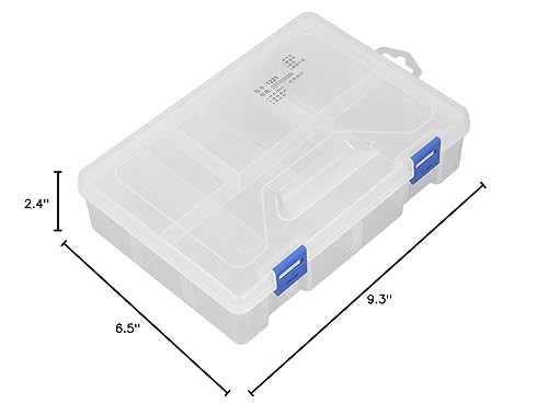 Miniatura 10 de Caja de compartimiento 2 capas 8 rejillas compartimiento contenedor de almacenamiento de piezas pequeñas organizador transparente PP contenedor de