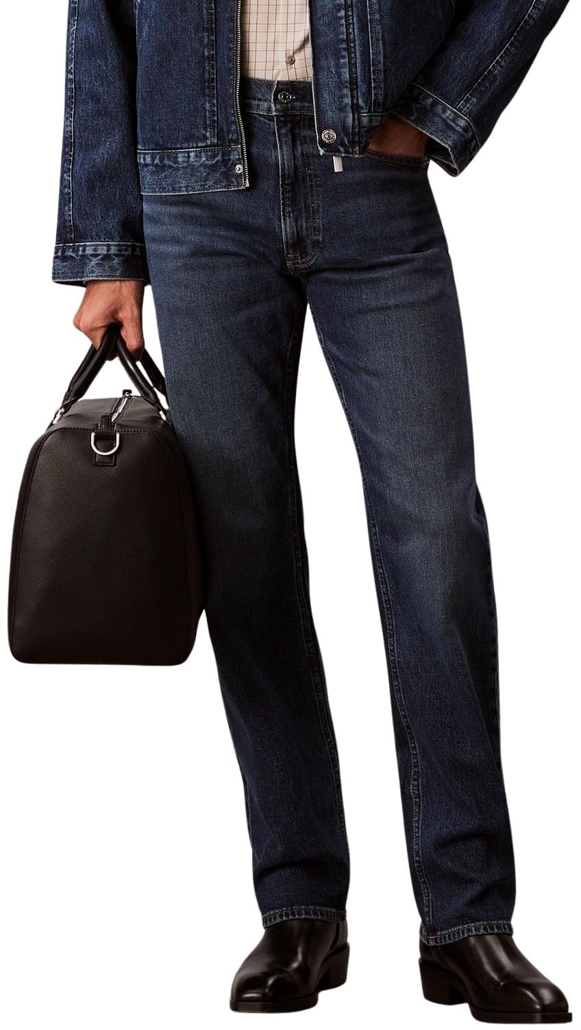 Calvin Klein Men’s Straight Fit Oil Slick Jeans, Blue (Oil Slick), 30W/38L