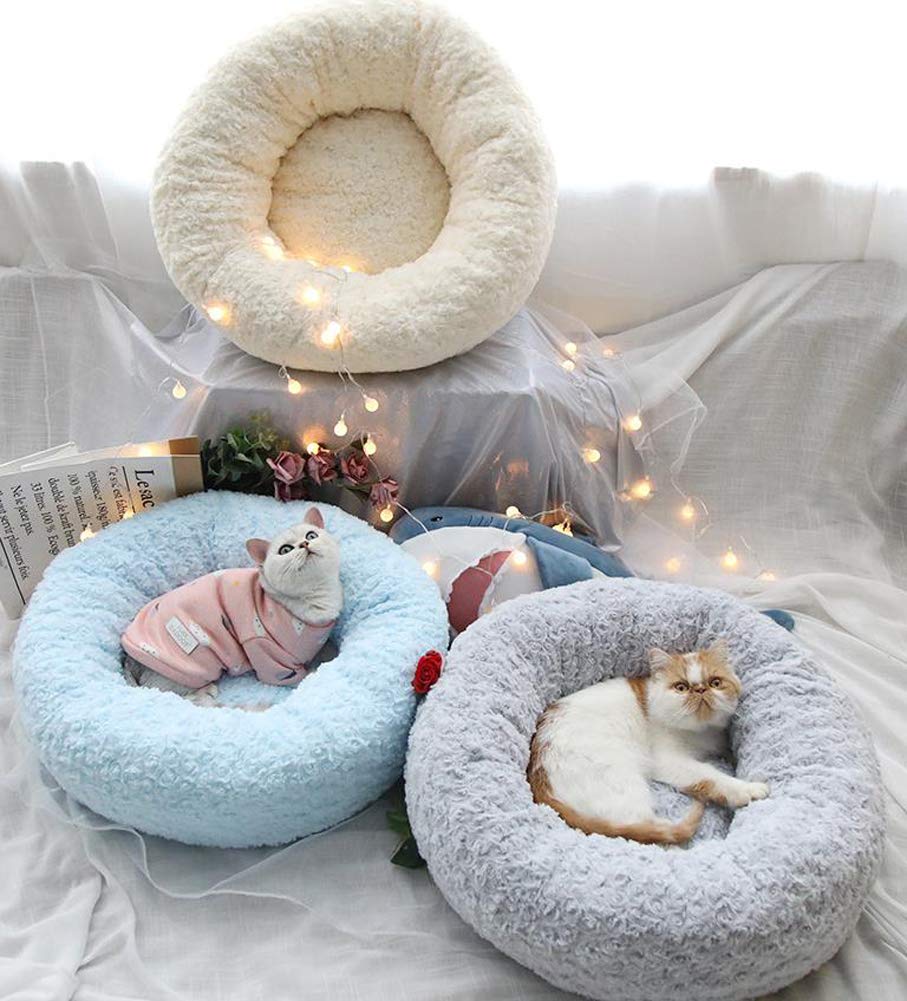 Blumenförmiges Katzenbett – Weiches Plüsch-Nest Für Kleine Katzen & Hunde, Waschbar, 50x50 Cm