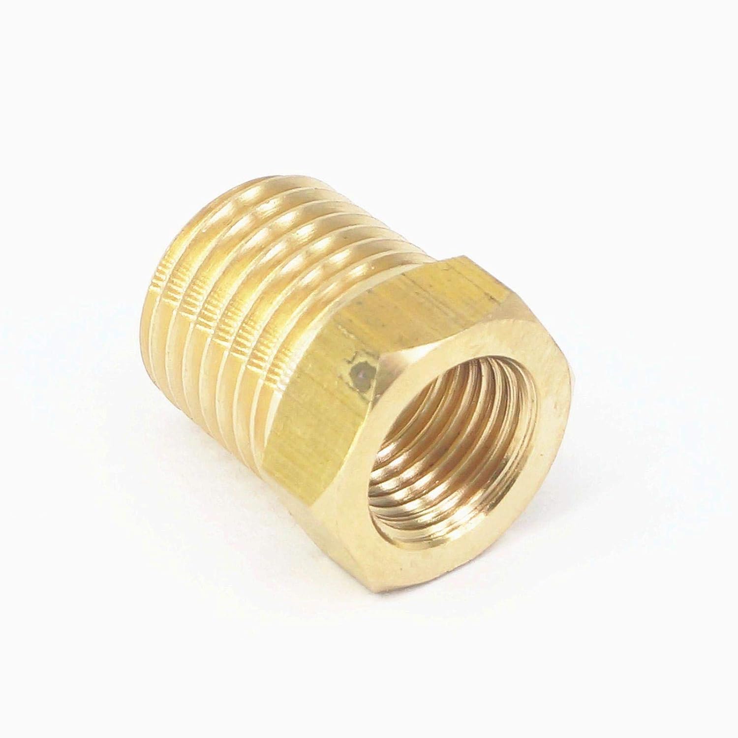 1/4" BSPT Male x 1/8" NPT Female Reducing Bushing Brass Pipe Fitting Connector Adapter Air Gas Fuel Water