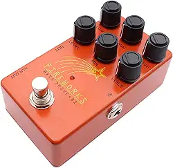 Pedal Simulador de Amplificador de Som, Pedal de Acionamento de Baixo Simulador de Amplificador de Tubo EQ Controla Efeitos de Baixo Processador Overdrive Box True Bypass para