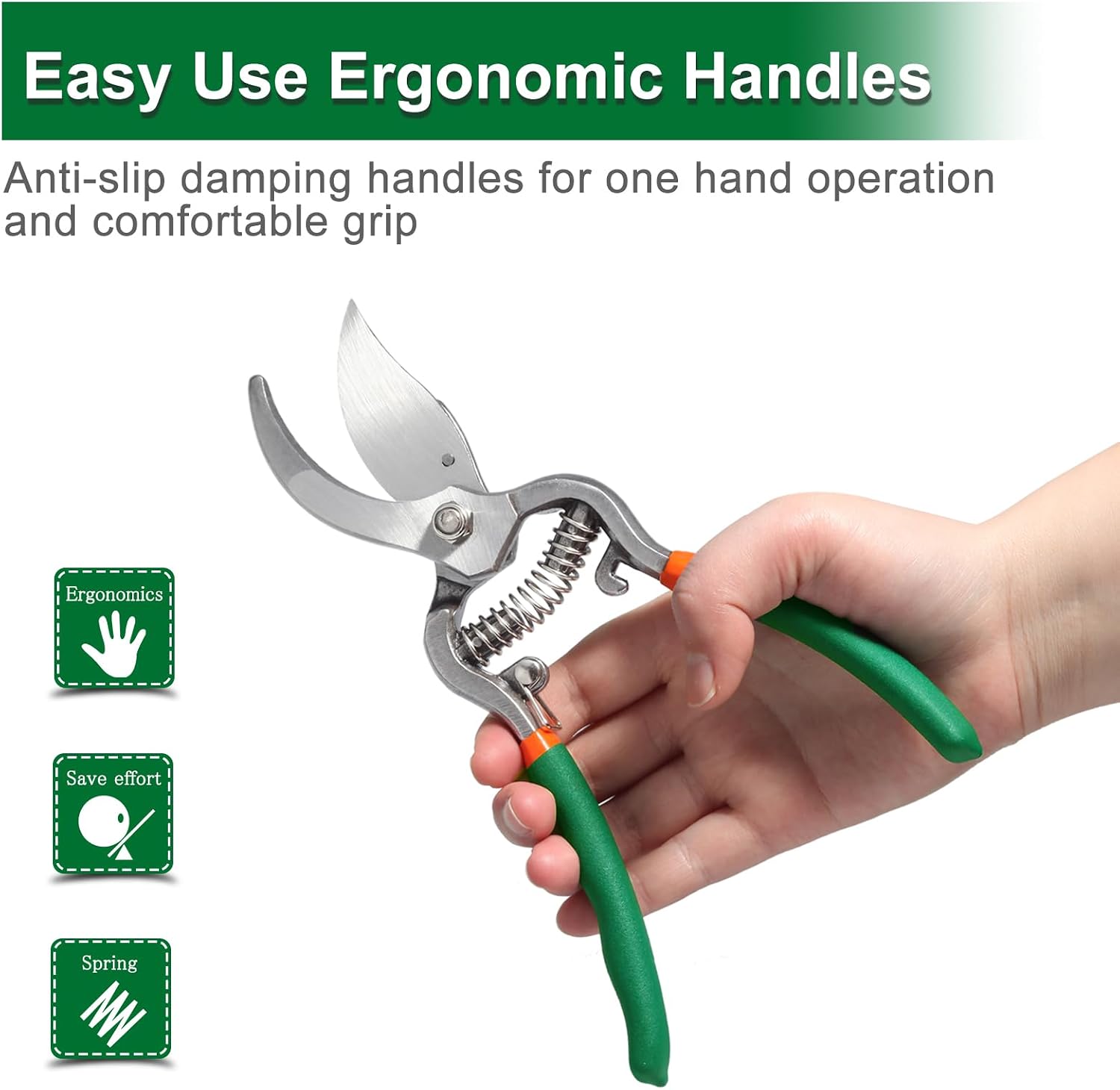 SPEEDWOX 8" Bypass Pruner Shears, Garden Pruners, Cutting Range 0.8-1 Inch, Tree Trimmers Secateurs, Professional Garden Shears, Garden Scissors and Trimmers with Safety Lock