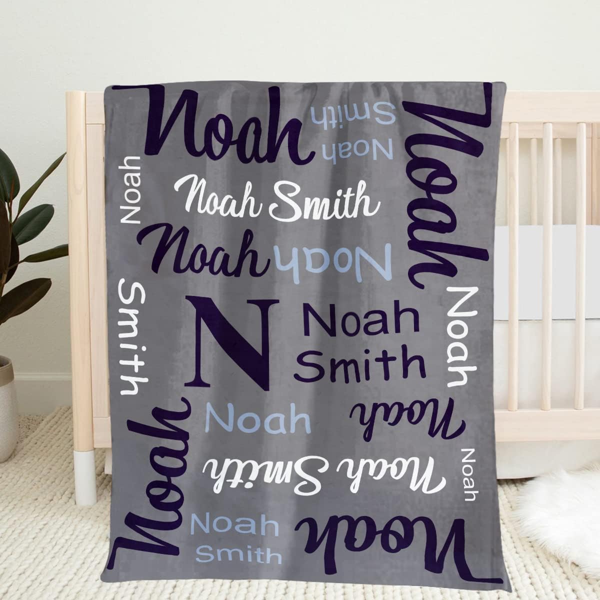 Novgarden Personalized Baby Blankets for Teen Boys, Custom Blanket with Name Flannel Kids Throw Blanket Baby Essentials Personalized Easter Gifts for Teen Girls
